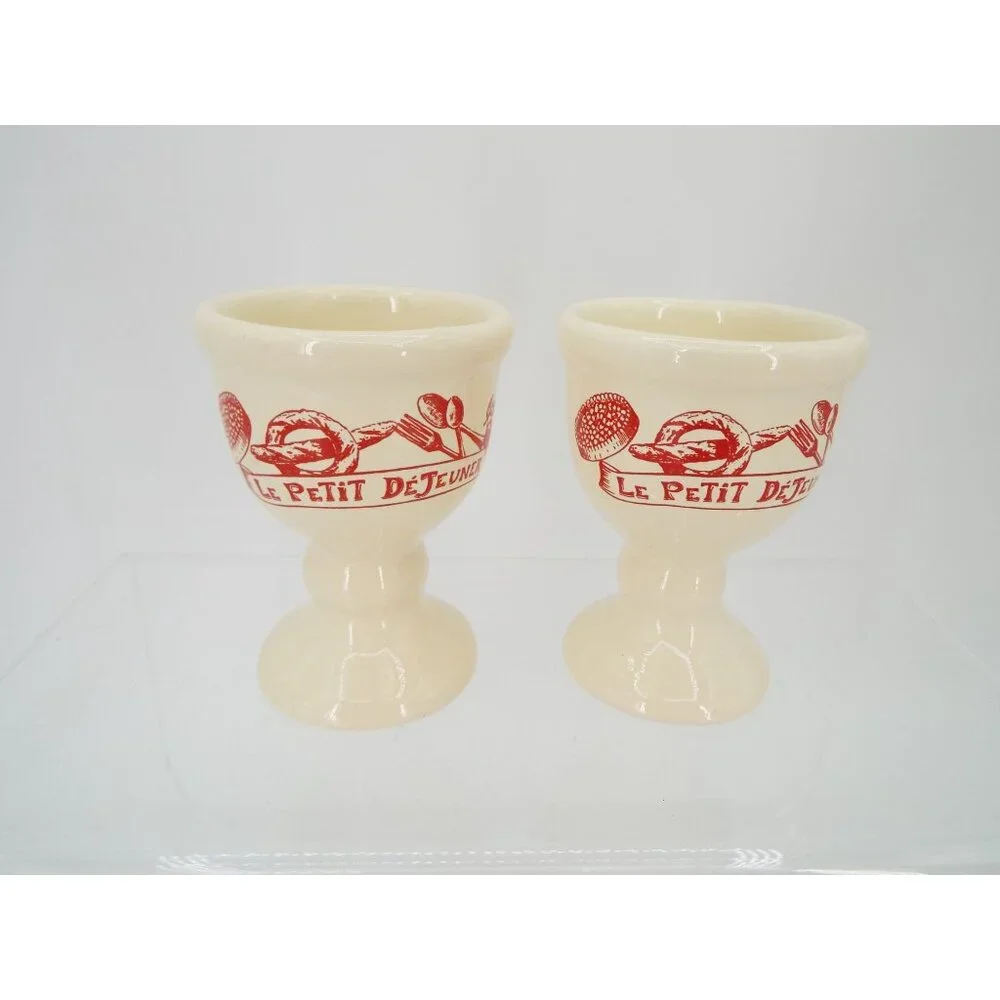 Pair of Le Comptoir De Famille France Le Petit De'Jeuner Egg Cups